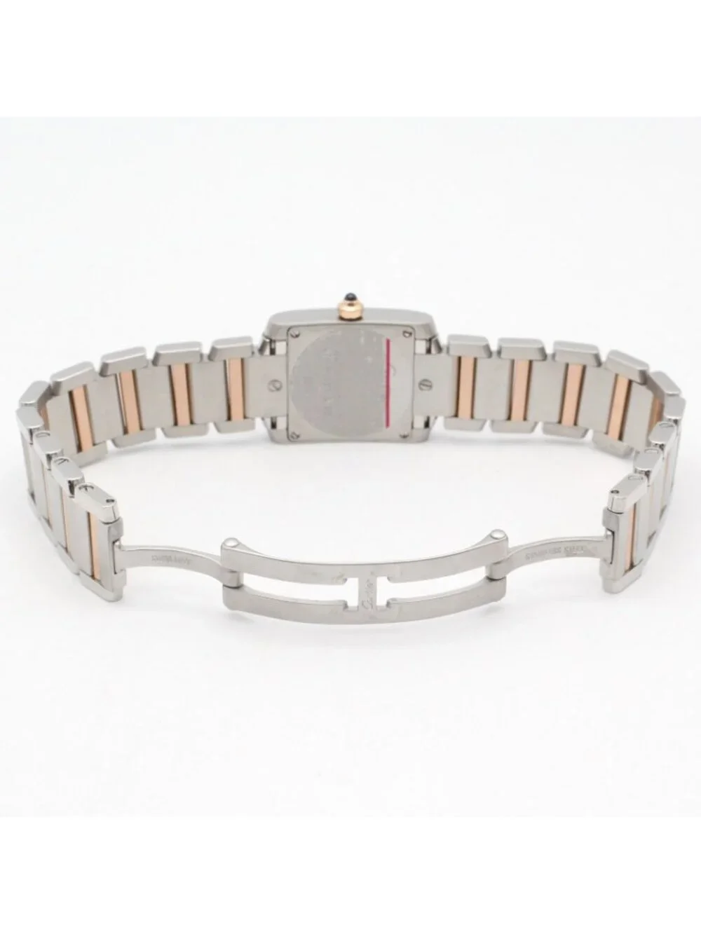 Cartier Watch Tank Francaise SM Pink Shell 18k Gold Stainless Steel